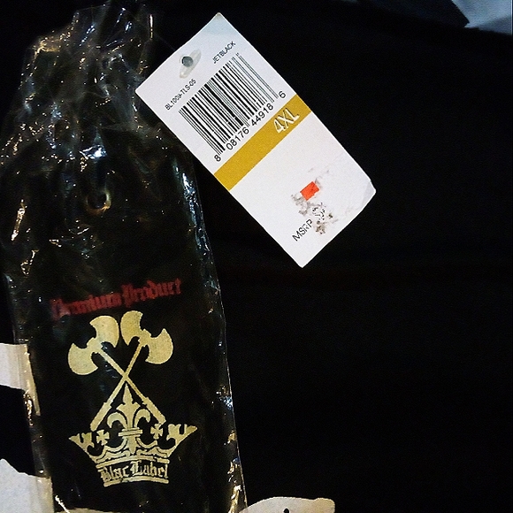 BLAC LABEL Gothic Graphic Embroidered Long Sleeve Exposed Hem Shirt Men's 4X Blk - Picture 12 of 14